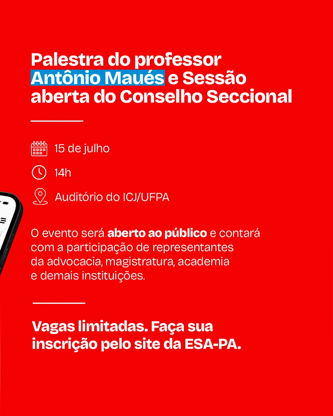 Consulta pública e sessão aberta do Conselho Seccional da OAB-PA sobre reforma do Judiciário